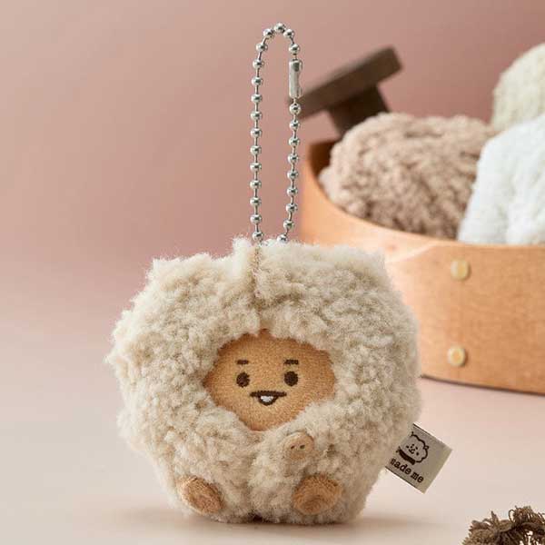 Official BT21 'MADE BY RJ' Plush Keyring - Premium Character Bag Charm
