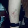 Lotus Daisy Geometric Tattoo Sticker, Watercolor Gradual Change Lasting Waterproof, High Sense Calf Sticker