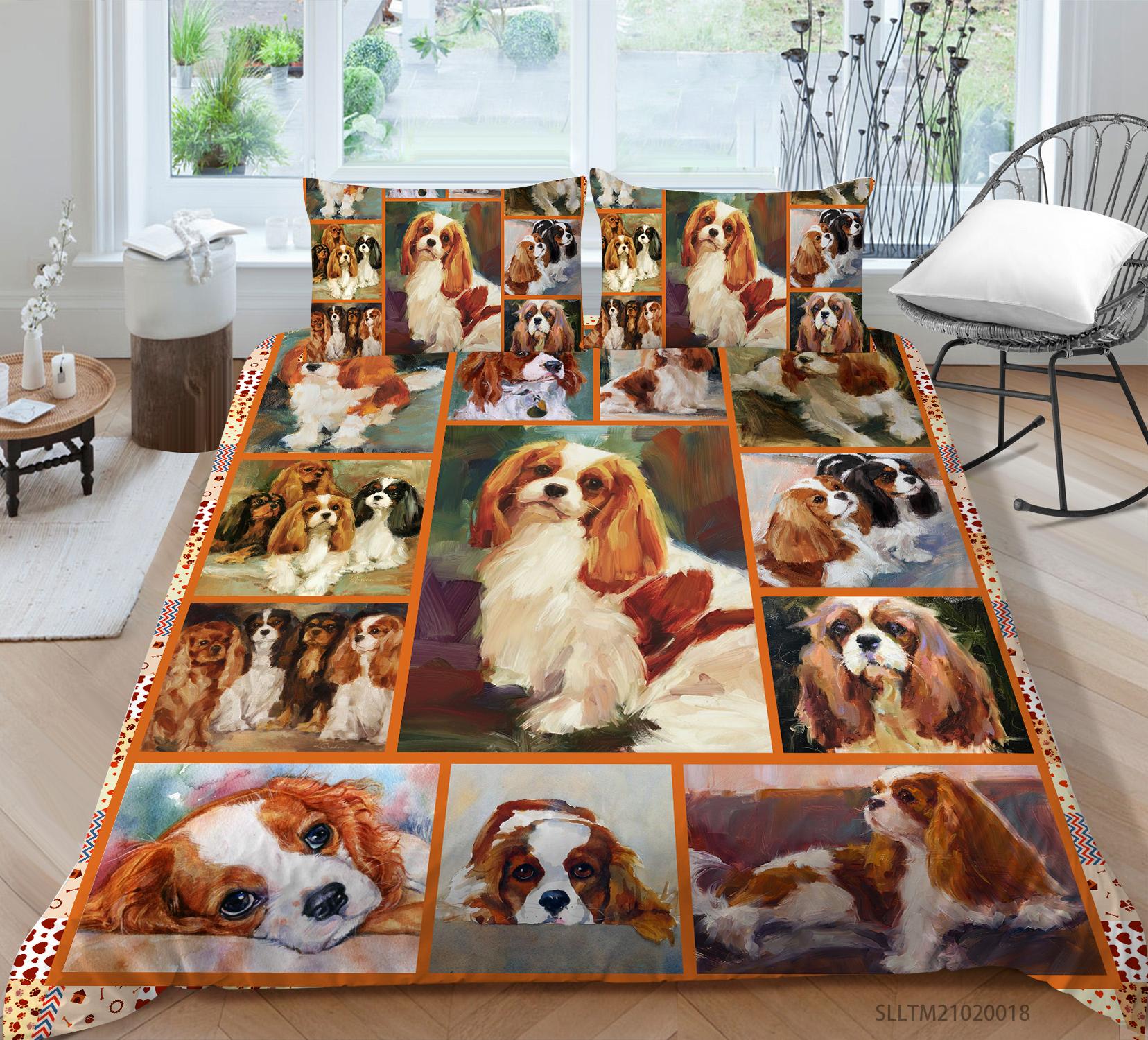 

3D комплект постельного белья для собак, пуховый пододеяльник, 2/3 шт. AU180 * 210, полноразмерная односпальная двуспальная кровать, мягкая молния, полиэстер, домашний текстиль DE 155x220cm