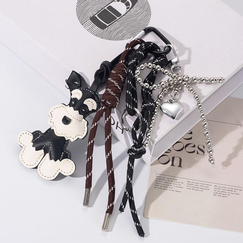 Yogodlns New Cute Puppy Shape Bow Handbag Pendant Fashion Woven Rope Versatile Backpack Pendant Versatile Bag Parts Accessories