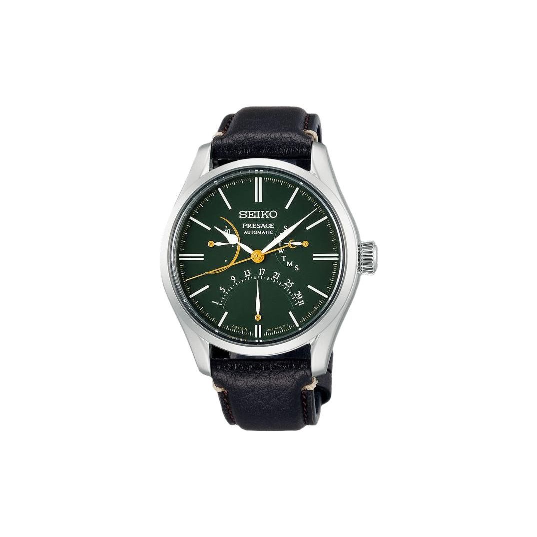 

Seiko Waterproof 100 Meters Automatic Mechanical Movement Leather Strap Watch Men watches Green SPB295J1 Black Strap