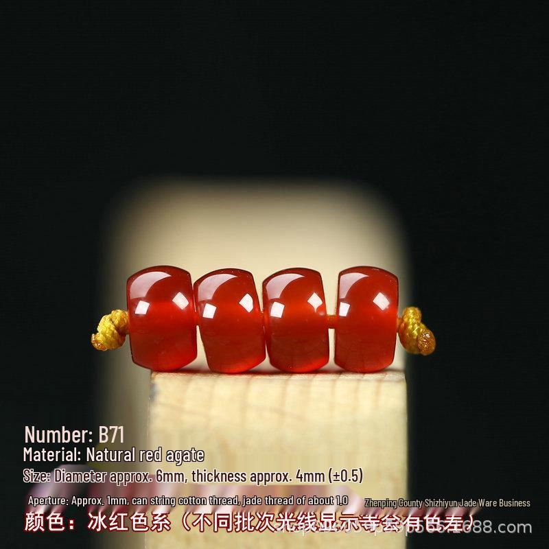 Natural Red, White, and Green Agate Tablet Bead Bracelet - 6x4mm Chinese Style DIY Gift Accessory