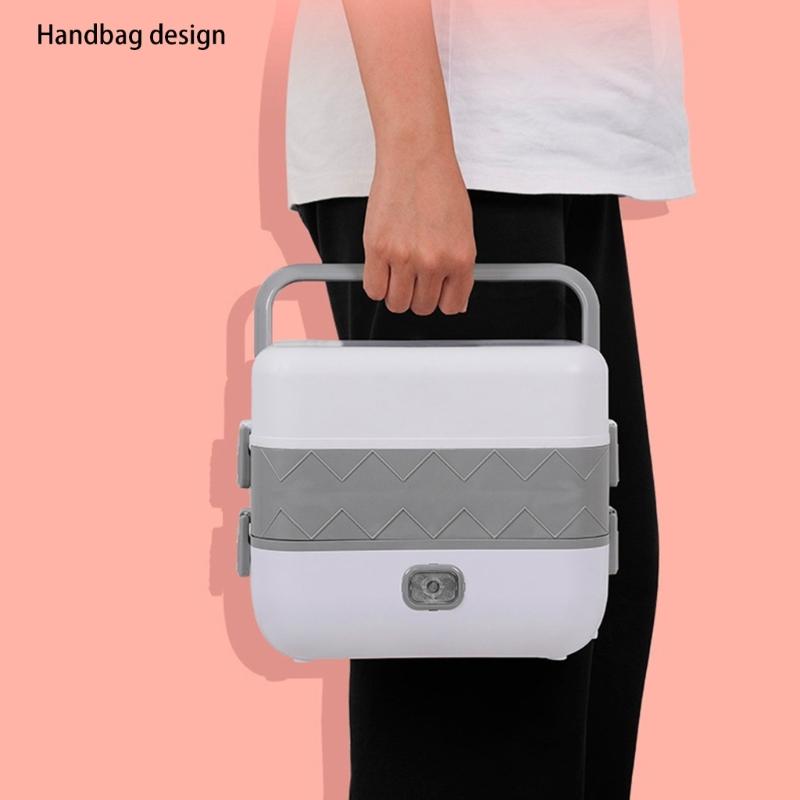 Electric Lunch Box Double Layer Insulated Food Heater for Dormitory Kitchen Office Travel Food Storage Container