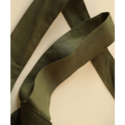 Aimoha Cafe Apron, Flared Dress Apron, Women's, Gardening Apron, 100% Cotton, Natural Cafe-Style Apron (Green)