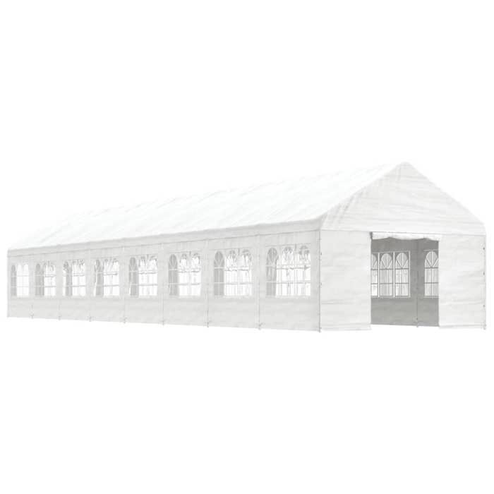 VidaXL Belvédère avec toit blanc 17,84x4,08x3,22 m polyéthylène, tente de fête, chapiteau, abri à auvent, pavillon, tente 3155492