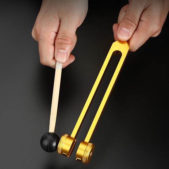 Aluminum Tuning Fork with Wooden Hanmmer Wrench Rag 128/256/512HZ Healing Instrument Tuning Fork Yoga