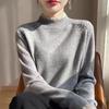 Women's Lace High Neck Wool Base Layer Sweater - Stylish & Warm Autumn/Winter Inner Wear.