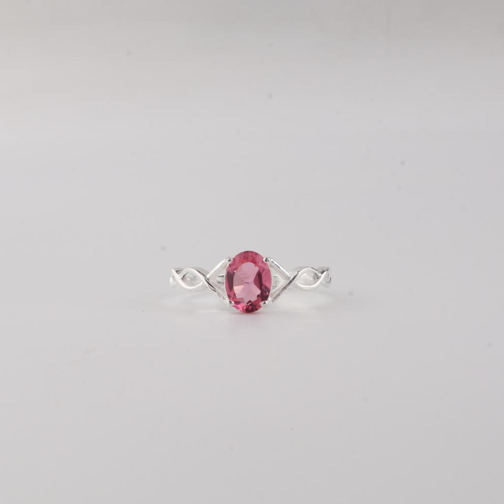 Pink Tourmaline Gemstone 925 Sterling Silver Wedding Jewelry Designer Ring For Her CZR-16-3