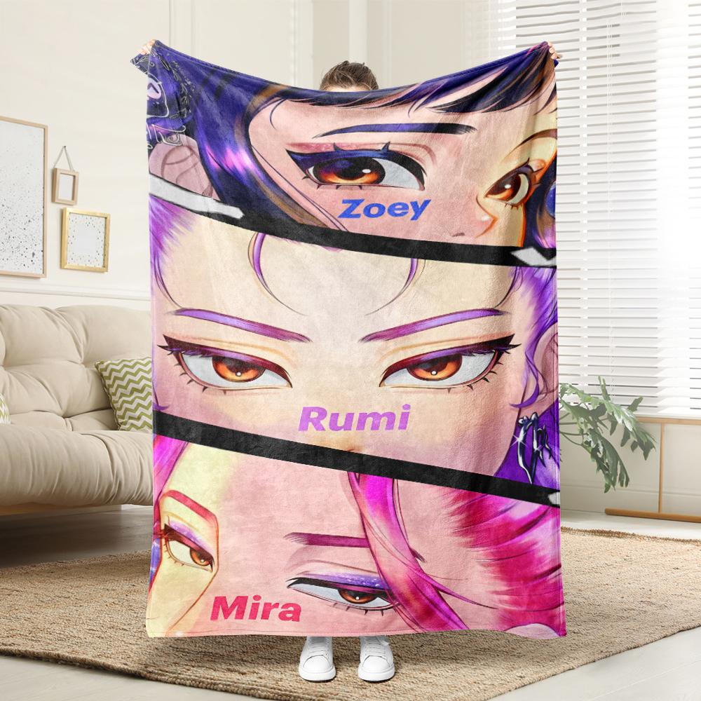 KPop Demon Hunters Colorful anime style!Rumi and other characters cover blankets, comfortable and fashionable at home