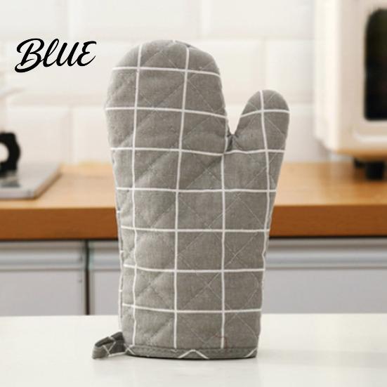 Silicone Lined Oven for Baking Heat Thick Resistant Gloves 2Pcs Cotton Mitts Grilling Multi-purpose Kitchen Microwave Non-Slip Hot Pots
