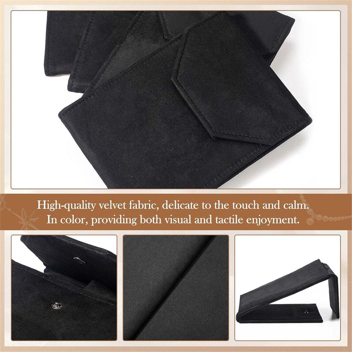 

6 Pcs Necklace Jewelry Display Folder Travel Necklace Organizer Women Pearl Jewelry Pouch Gift Bag(Black) China Mainland