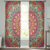 Mandala Bohemia Red Tulle Sheer Window Curtains for Living Room Kitchen Children Bedroom Voile Hanging Curtain