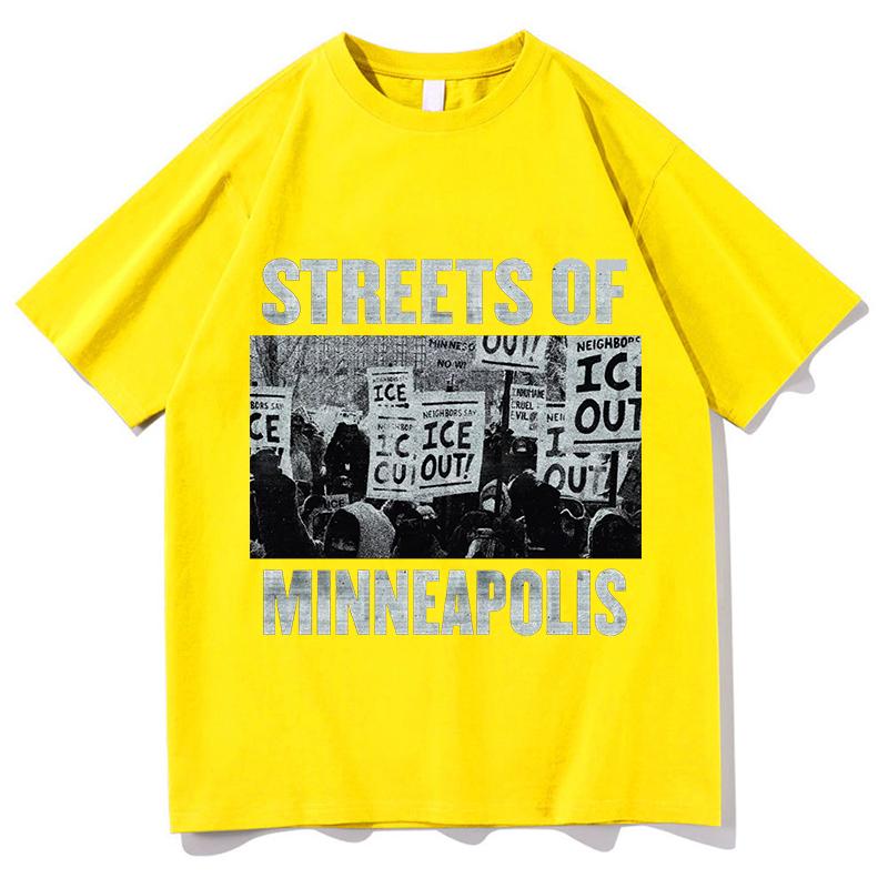 Bruce Springsteen Strade di Minneapolis Maglietta Carina Unisex Divertente Animale Meme Vestiti Tendenze Moda Donna Magliette Vintage
