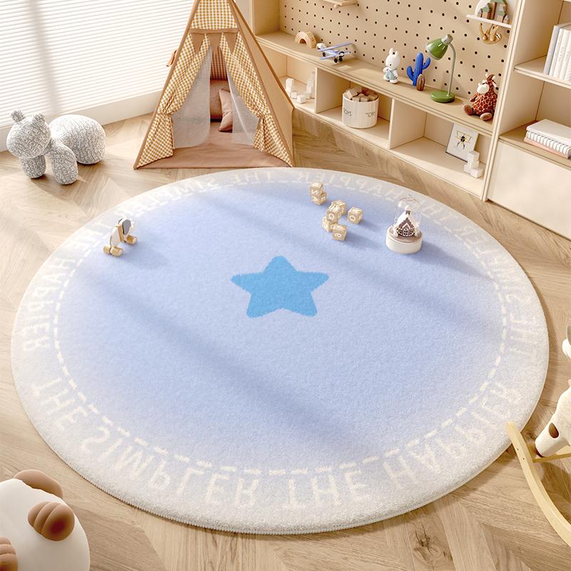 Pink Girl New Round Carpet Children Room Warm Fluffy Soft Decorative Carpets Geometric Love Anti Slip Rug Carpet for Living Room
