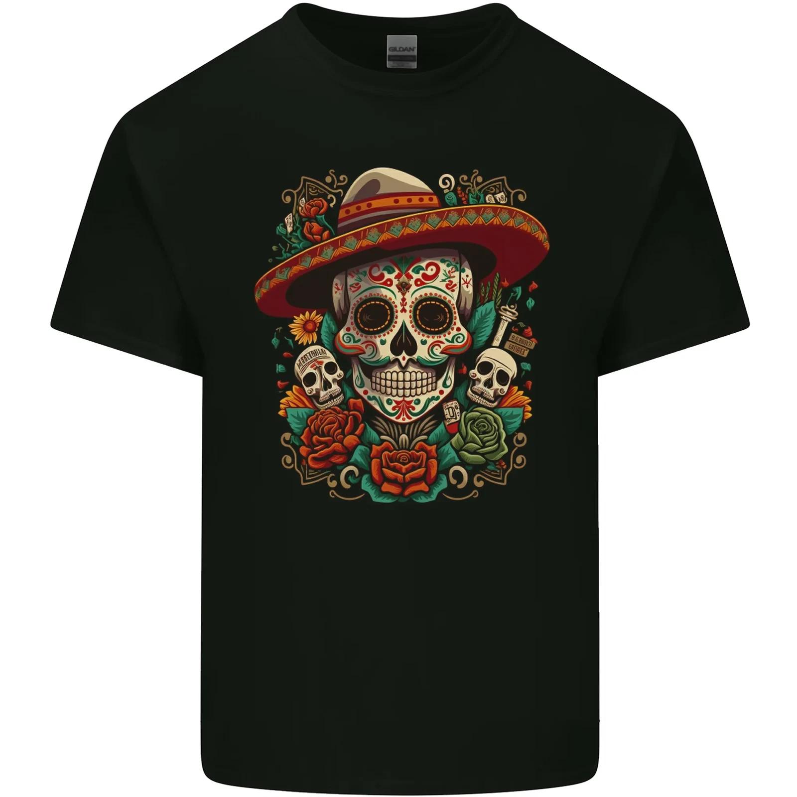 Los Muertow Sugar Skull Day of the Dead Kids T-Shirt Childrens S