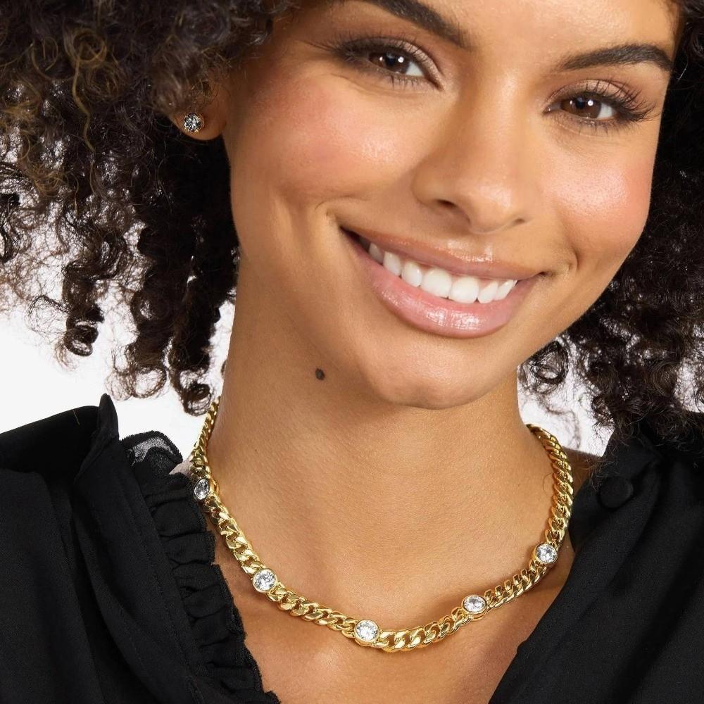 Metall Titanstahl Armband Nicht verblassendes Accessoire Strass Armband Valentinstag