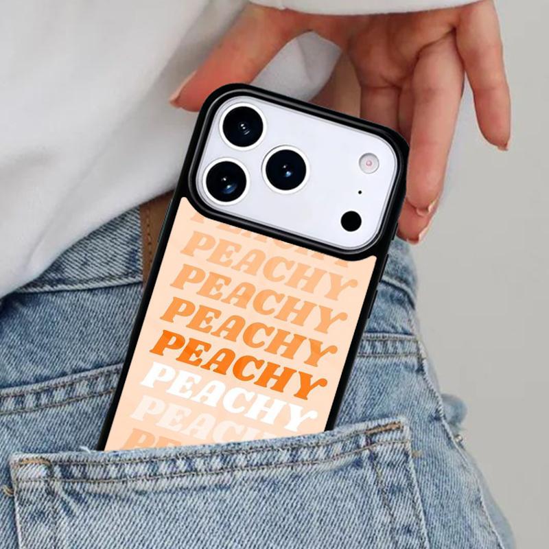 Pink Peaches Peachy Pattern Phone Case for iPhone 17ProMax 12 13 14 15 16e 17 Pro Max Plus Air Cover