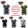Embroidered Emblem Thai Armed Forces T Shirt Military Soldier Thailand Flag Undershirt V Neck Print Short Sleeve Quick Dry Uniform Men Women Unisex