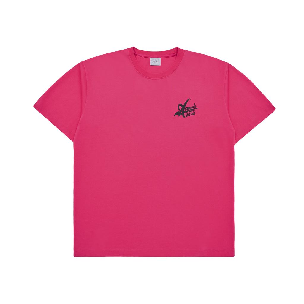 ACME DE LA VIE Big Logo 2 Printing Short Sleeve T-Shirt Pink