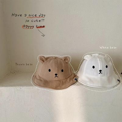 Sevimli Ayı Bebek Kova Şapka Kulaklı Erkek Kız Pamuk Çocuklar güneş şapkası Açık Yaz Çocuk Panama Kap Kawaii Fotoğraf Sahne Şapka