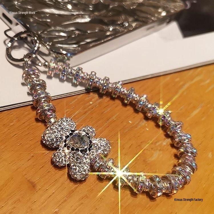Rhinestone Bear Charm Wristlet Handbag & Phone Case Accessory