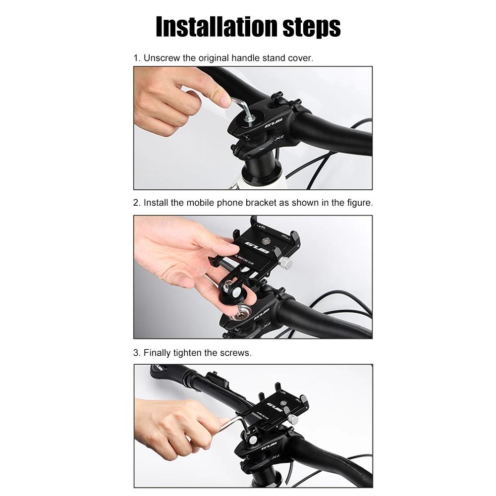 Bicycle Handlebar Stem Phone Holder Aluminum Alloy Motorcycle Handlebar Mount Cell Phone Stand Mtb Bike Navigation Gps Bracket