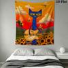 Pete Cat Magic Wall Hanging Printed Fabric Blanket Decorative Tapestries for Bedroom Living Room Home Decor