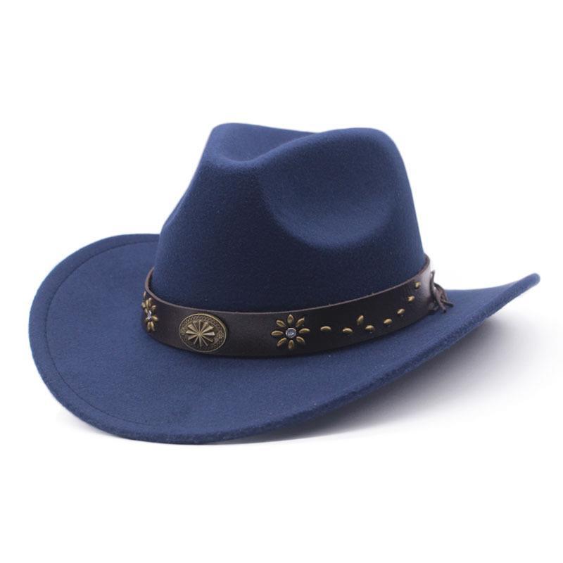 JYL TS DIY  Leather Cowboy Hat Outdoor Riding Cap Faux Leather
