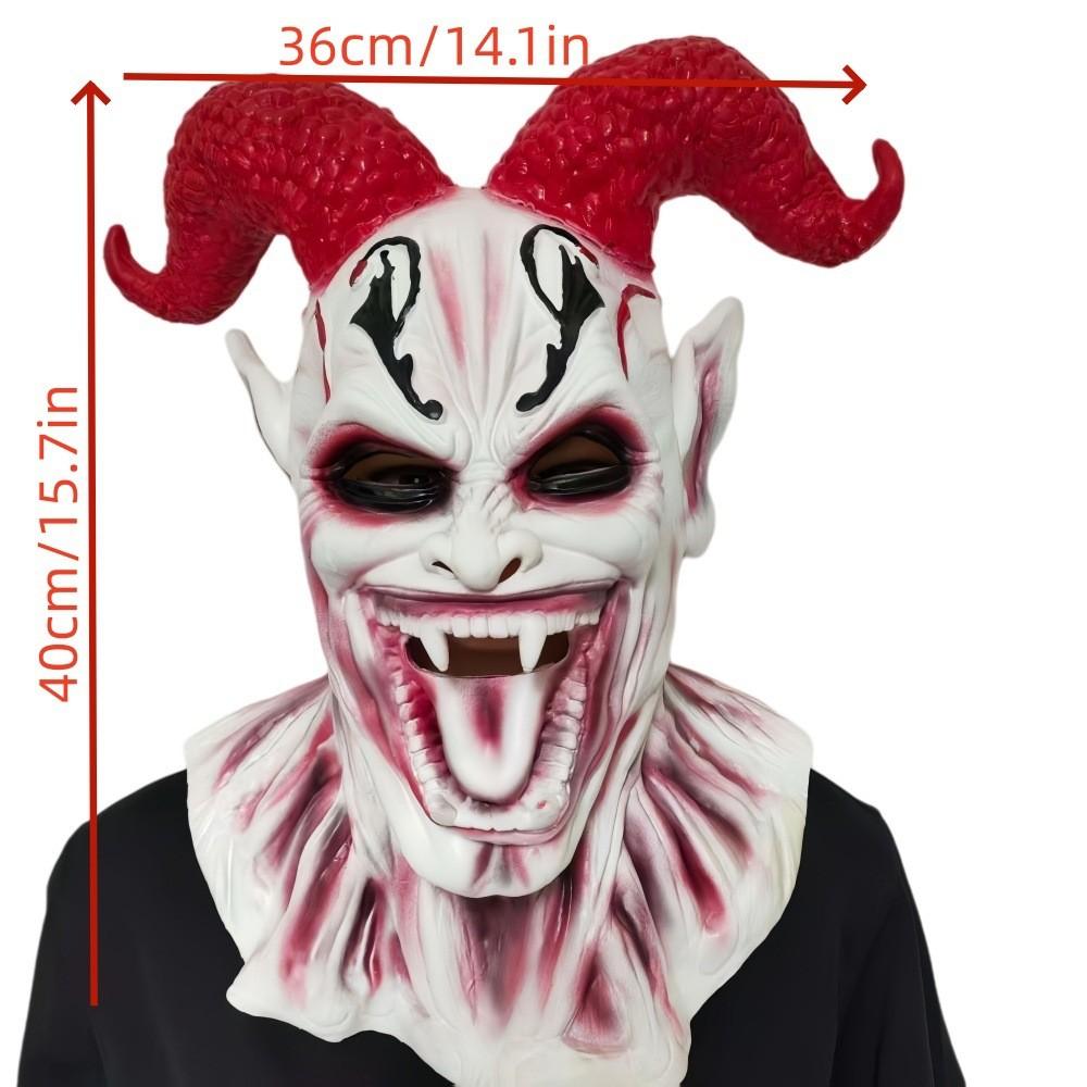 Satanic Latex Mask For Halloween Cosplay With Horns For Costume Parties