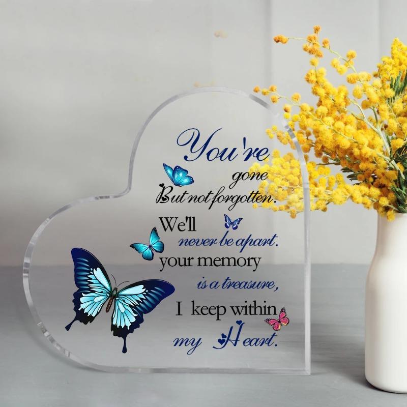 2D Flat Bereavement Condolences Grief Gifts Acrylic Desktop Decorative Plaque, Butterfly Design, Home Decor Plaque Hanging Wall Art Decorative Garden