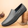 Fashion Non-Slip Lightweight Men Business Shoes Slip-On Comfortable Flat Men's Genuine Leather Loafers Casual Breathable Soft Sole Shoes