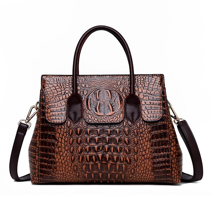Borsa Effetto Coccodrillo Nuova Moda Europea e Americana Borsa a Mano Borsa Tote Borsa a Tracolla Borsa da Donna Borsa a Mano Borsa Grande