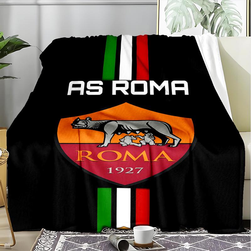 1pz Coperta Morbida in Flanella Stampata AS Roma1 Calcio per Camera da Letto Adulti Soggiorno Divano Campeggio Viaggio Regali per Fan Regali di Natale