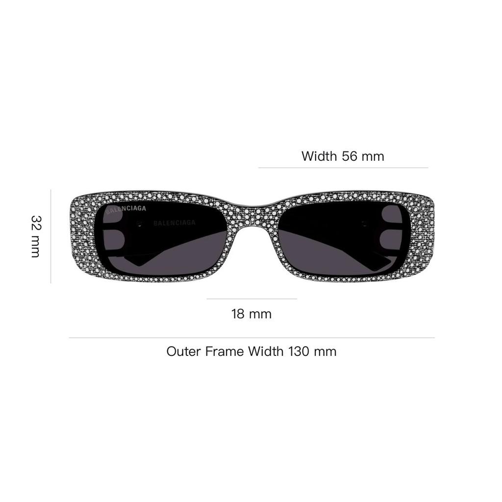 Balenciaga Chic Avant-Garde Cool Rectangular Sunglasses Women sunglasses Black BB0096S-013