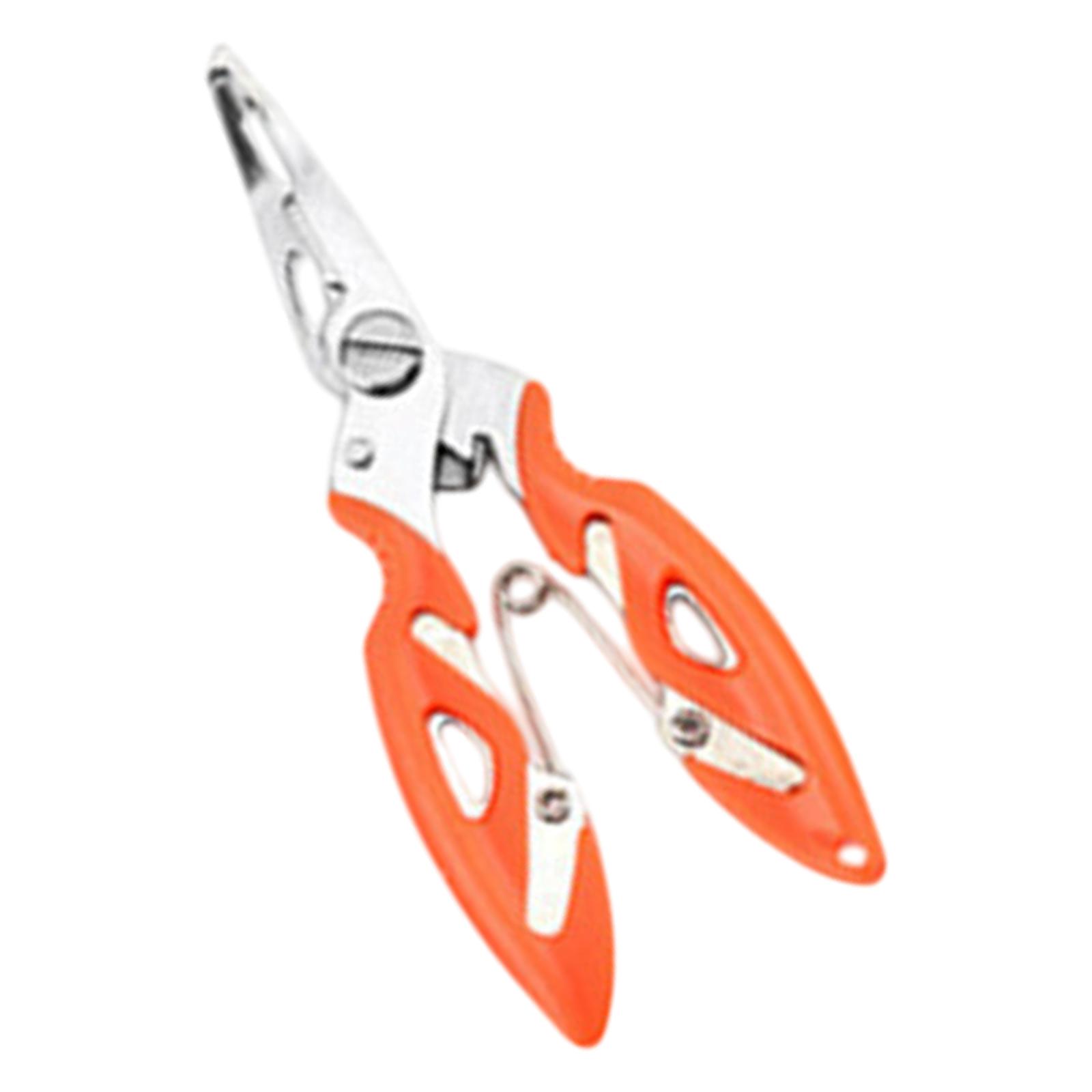 

Curved Mouth Pliers Fishing Pliers Braided Fishing Line Cutter Hook Remover Split Ring Pliers Multitool with Safety Lock помаранчевий