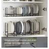 4/2/1pcs kitchen cabinet plate storage countertop dish rack drawer dinner plate partition drain rack layered storage rack