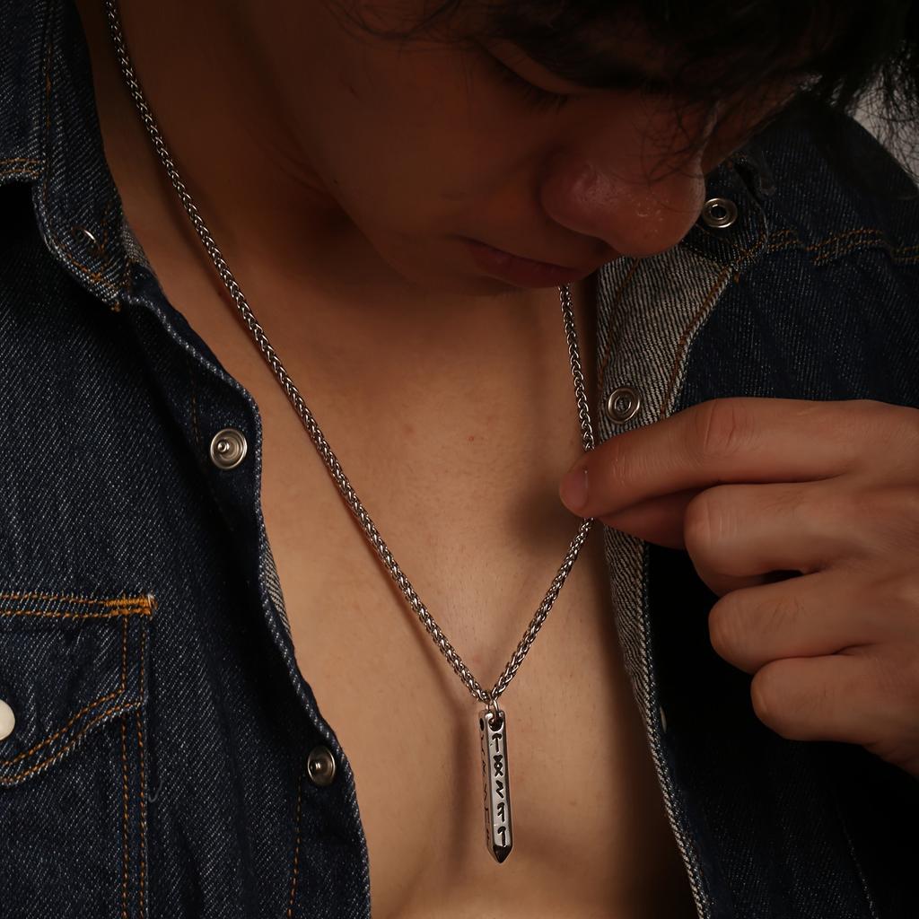 Men's Viking Rune Norse Mythology Themed Pendant Necklace