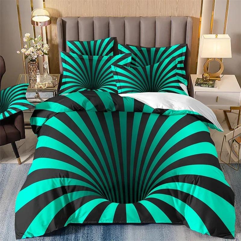 

Microfiber Bedding Set For Double Bed Abstract Style Print Honeycomb Quilt Cover Duvet Cover Pillowcover Black And White EU Twin(135x200cm)