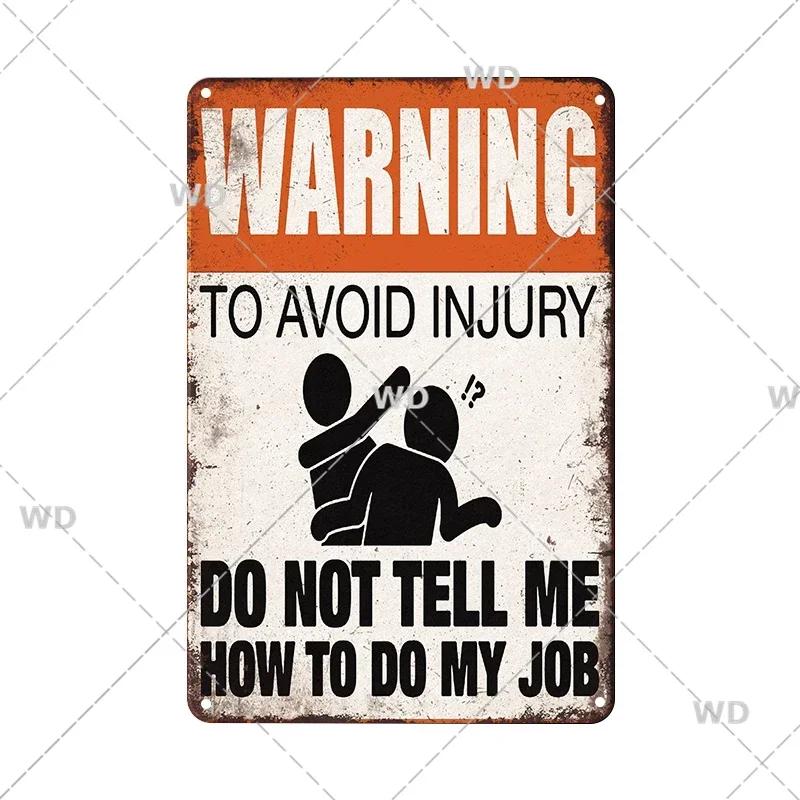 Retro Danger Warning Metal Sign - Vintage Caution Plaque - Metal Plate for Garage Park Home Wall Decor