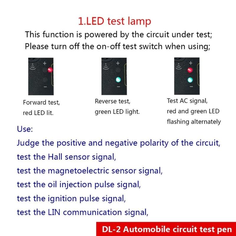 Auto-Stromkreisprüfer DC0-36V Fahrzeug-Pulssensor-Signal LED-Licht Prüfstift Sonde Auto-Spannungsmesser Elektrisches Werkzeug