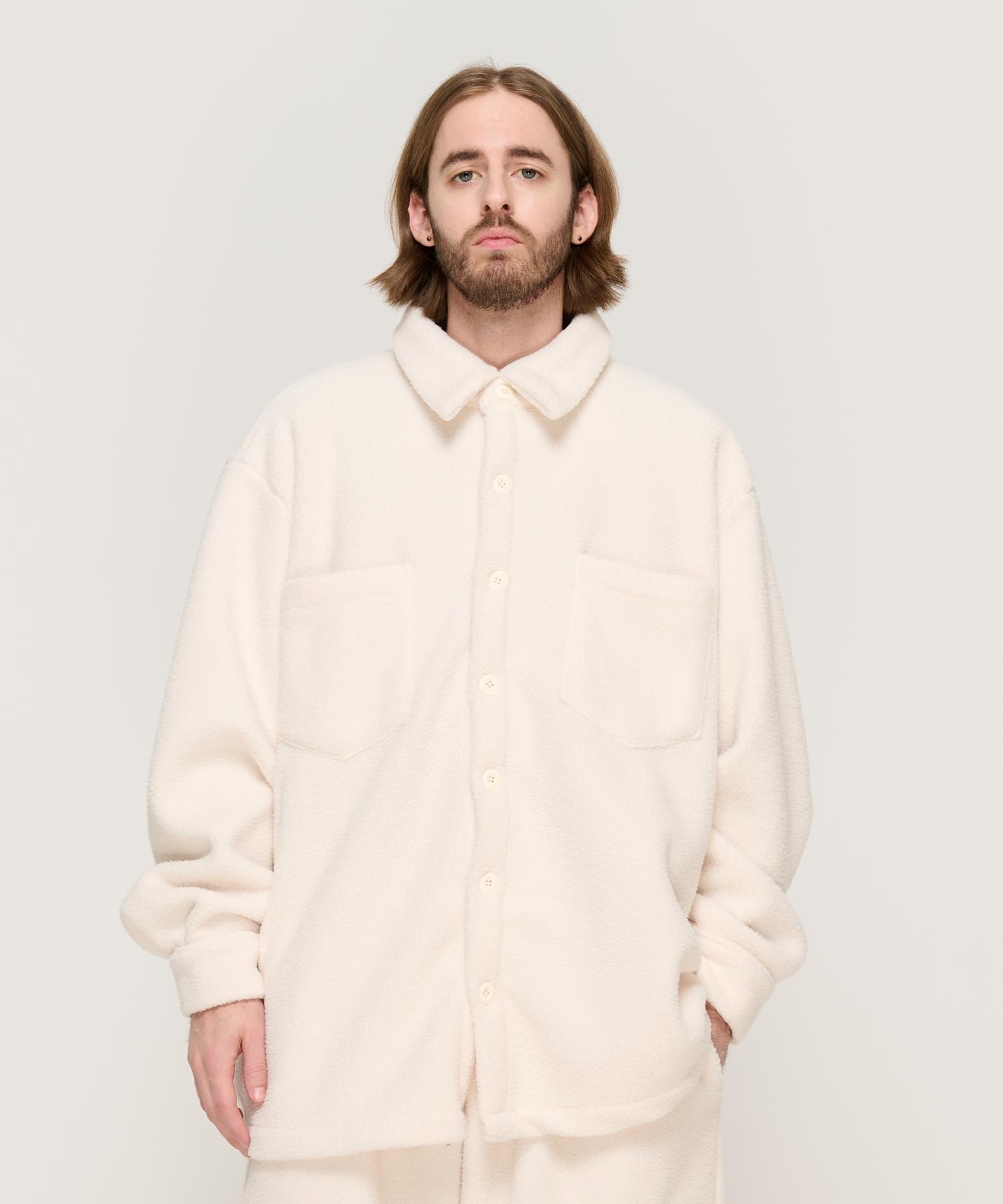 Cargo Bros Teddy Over Fleece Shirt (Ivory) Free