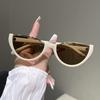 Fashion Cat Eye Half Frame Sunglasses Female Hottie Niche Street Hip Hop Sunscreen Sunglasses Glasses