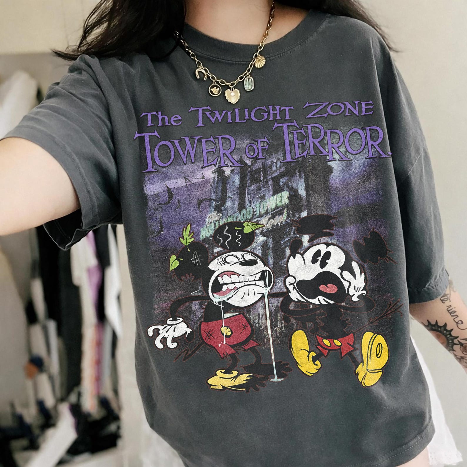 Disney Tower Of Terror Shirt, Mickey & friends Twilight Zone Shirt, Hollywood Studios M