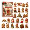 Advent Calendar Dog Calendars 2026, 24 Days Christmas Countdown with 2D Acrylic Hanging Ornaments Ornament, Collectible Cute Animal Figures