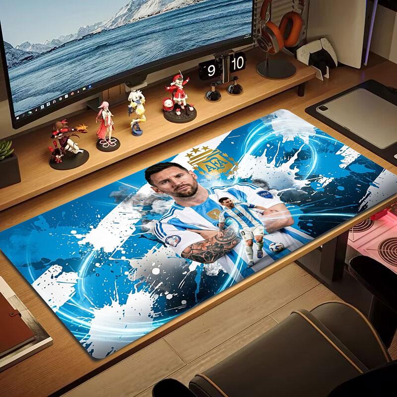 Tappetino Mouse Grande Dimensione Messi Cuscino Grande per Tavolo da Gioco Antiscivolo Laptop Tablet Mousepad Grande Tappetino XXL Mini PC Playmat Con Bordo Bloccato