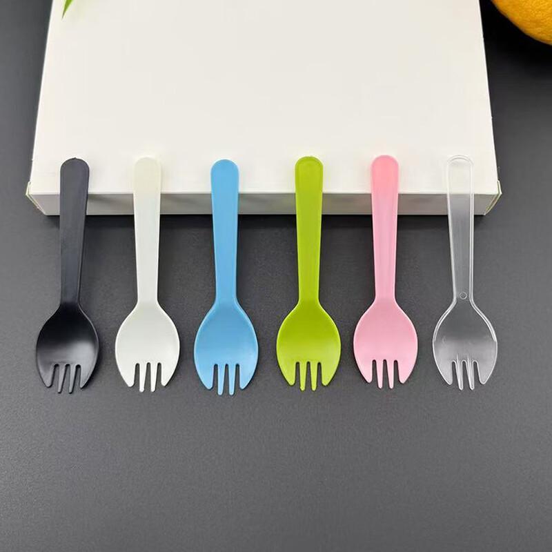 VAKADA Thickened Disposable Plastic Spoon & Fork Set