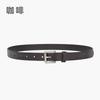 Belt Women'S Leather First Layer Leather Belt Black Square Buckle Cowhide Belt Simple