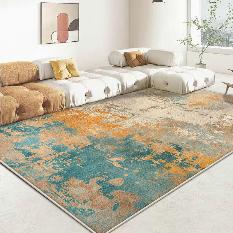 Simple Abstract Style Carpet for Live Room Soft Non-slip Bedroom Decoration Rug Big Size Foldable Dressing Table Mat Easy Clean