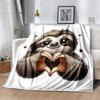 Love Sloth Heart Illustration Blankets are suitable for living rooms,making them an ideal choice for outdoor travel and gifts.