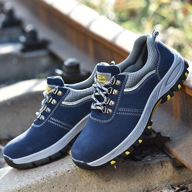 New Type Of Labor Protection Shoes Steel Baotou Cattle Anti Leather Anti Hit Anti Puncture Gas Site High Top Work Shoes Male